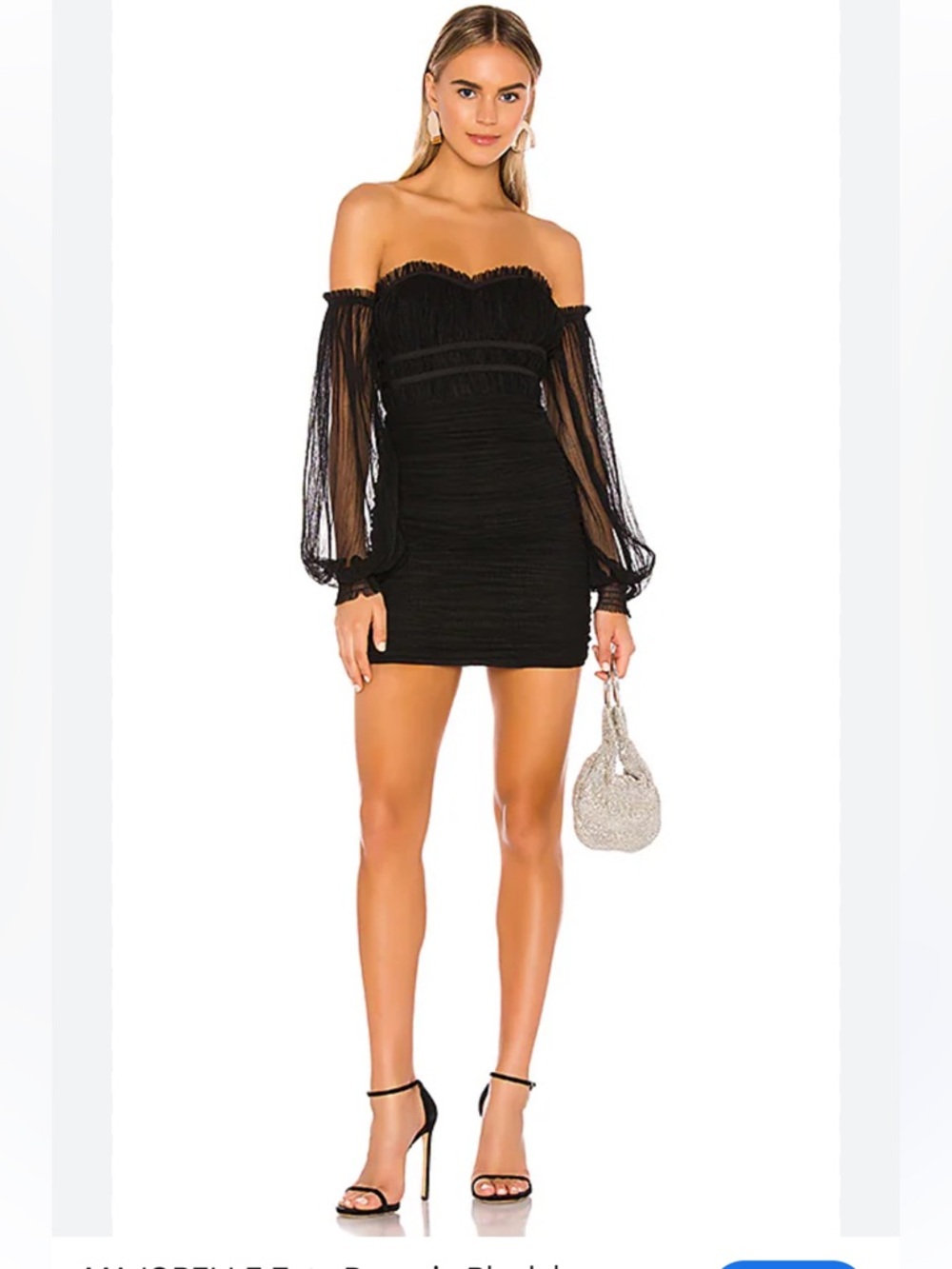 MAJORELLE Zata Dress in Black sheer mini dress size M